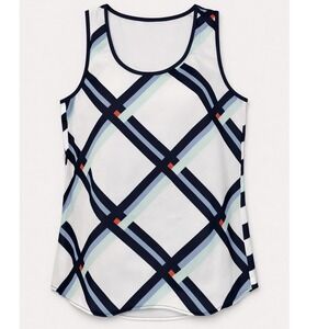 Cynthia Rowley Mixed Print Lightweight Sleeveless Blouse Large